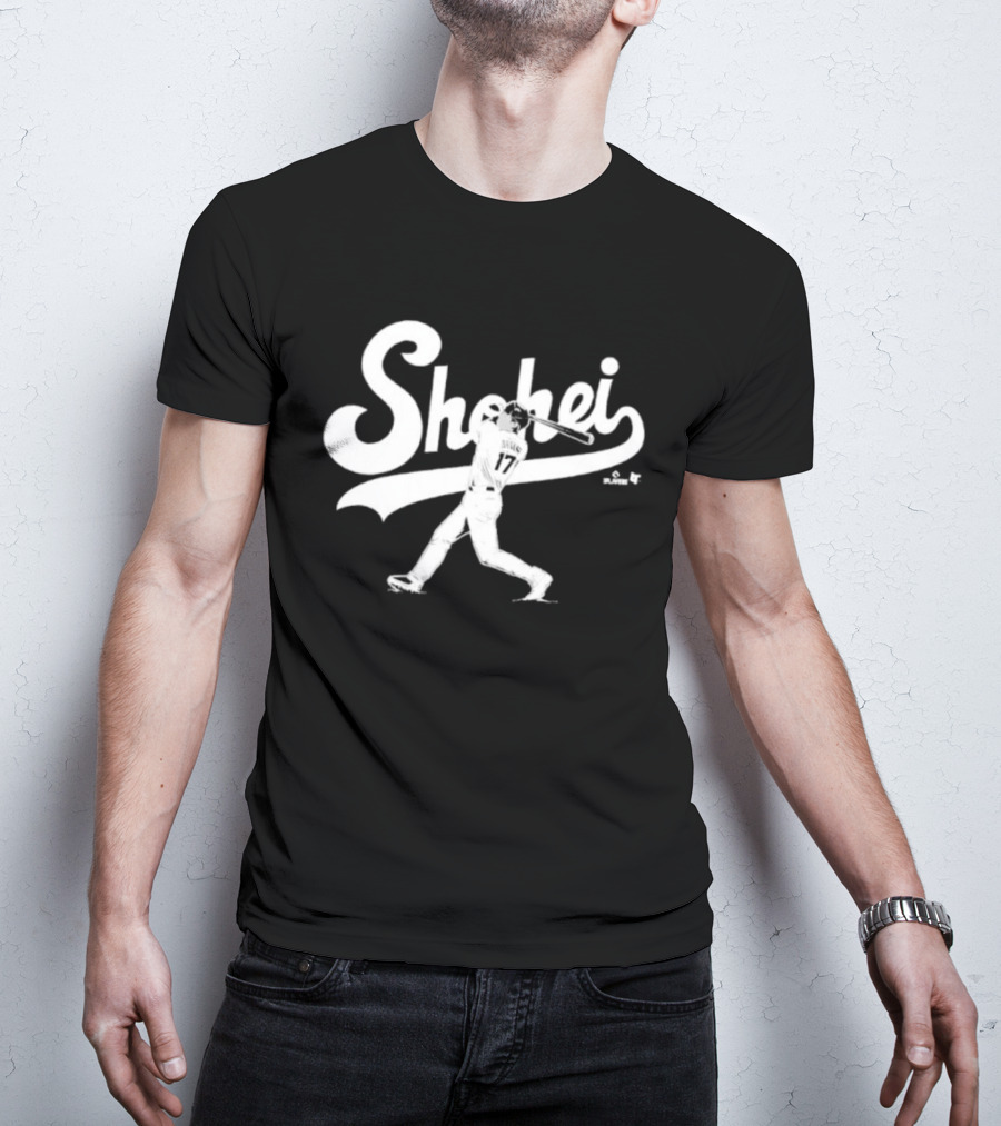 Shohei Ohtani Slugger Swing Baseball Player Action T-Shirt