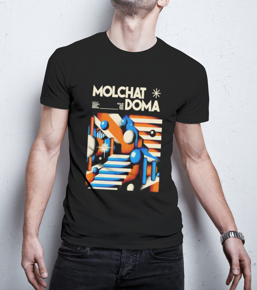 Molchat Doma Veltrac Music Festival 2025 Retro Futuristic Geometric Design T-Shirt