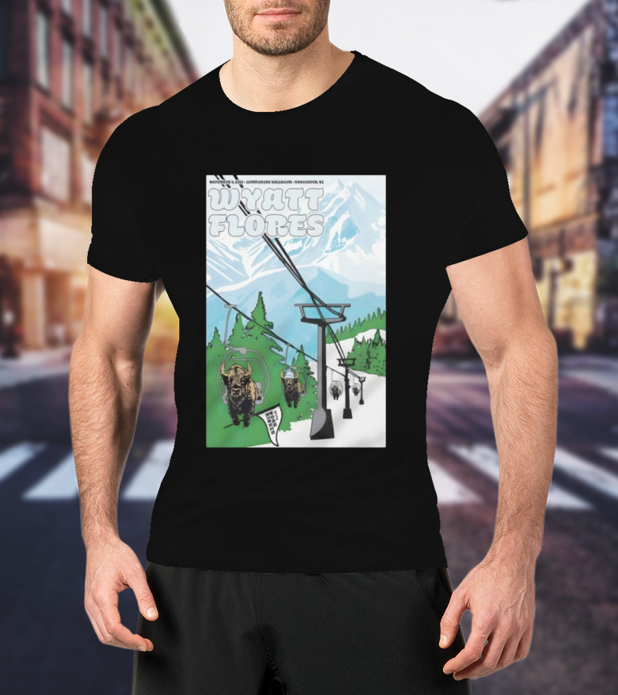 Wyatt Flores Nov 8 2025 Commodore Ballroom Vancouver BC Ski Lift Buffalo Artwork T-Shirt