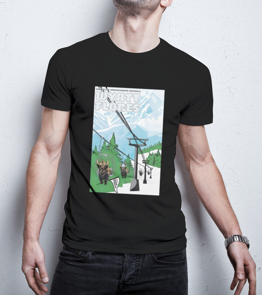 Wyatt Flores Nov 8 2025 Commodore Ballroom Vancouver BC Ski Lift Buffalo Artwork T-Shirt