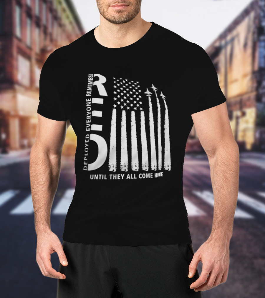 R.E.D. Friday Deployed Everyone Remember Until They All Come Home Flag Design With Jets T-Shirt