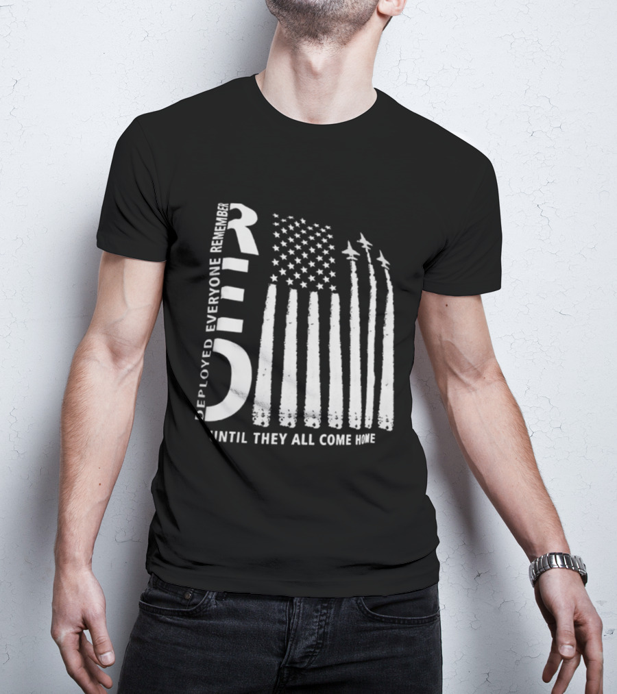 R.E.D. Friday Deployed Everyone Remember Until They All Come Home Flag Design With Jets T-Shirt