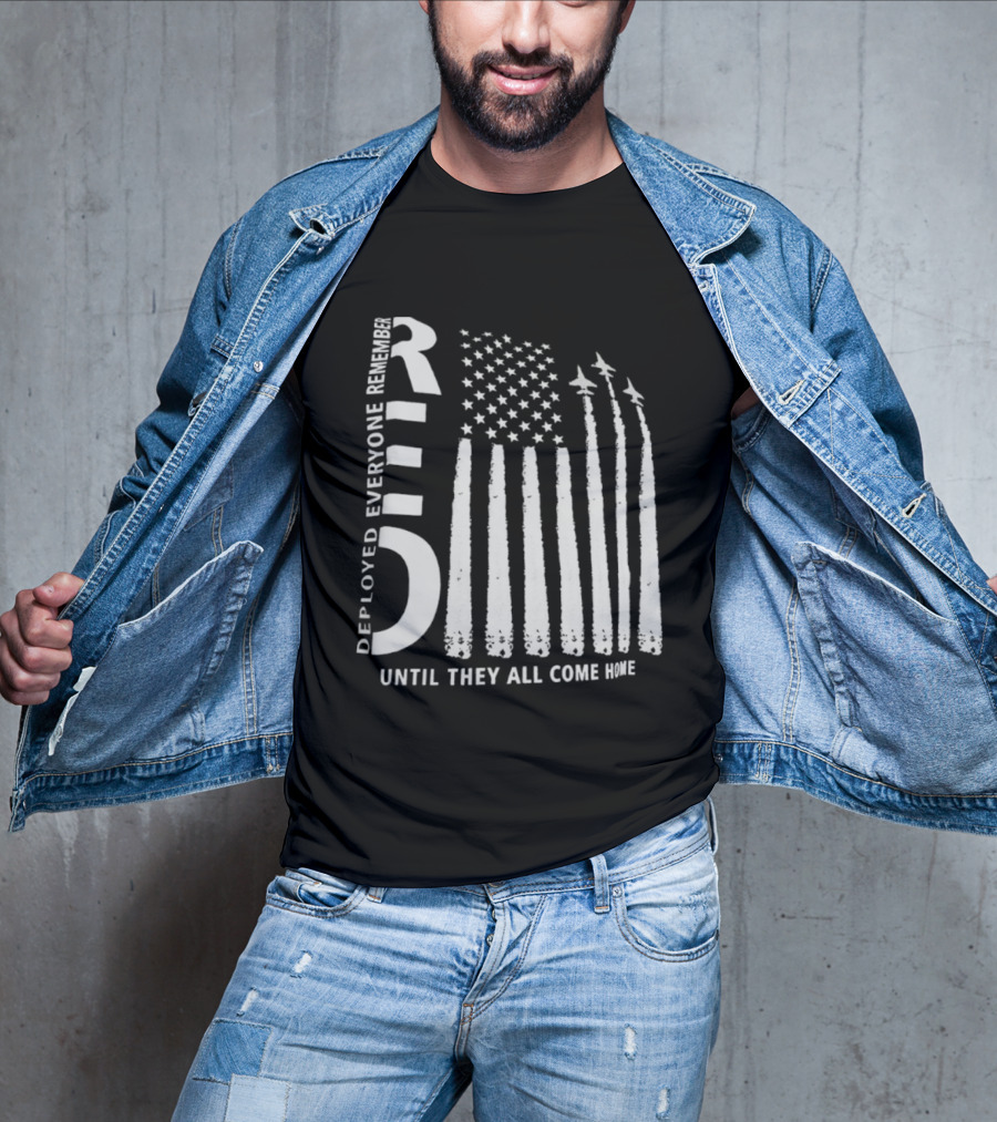 R.E.D. Friday Deployed Everyone Remember Until They All Come Home Flag Design With Jets T-Shirt