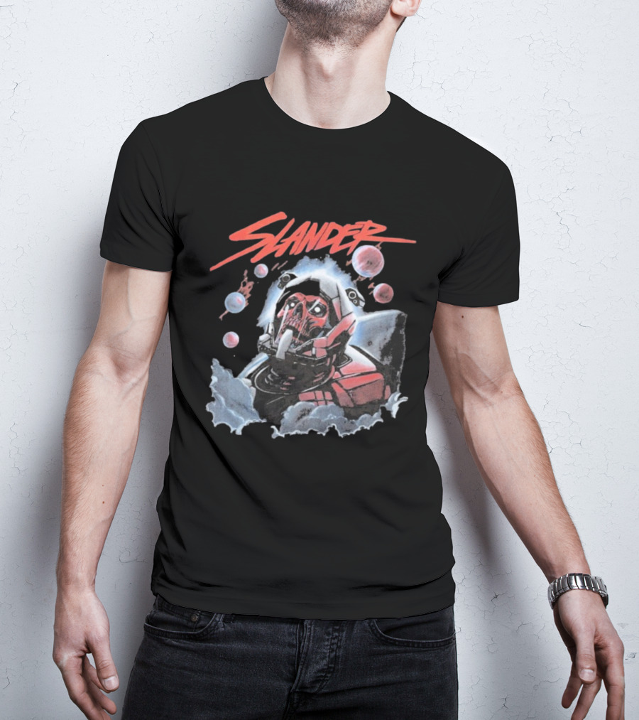 Slander Skull Bubbles Red Mech Style T-Shirt