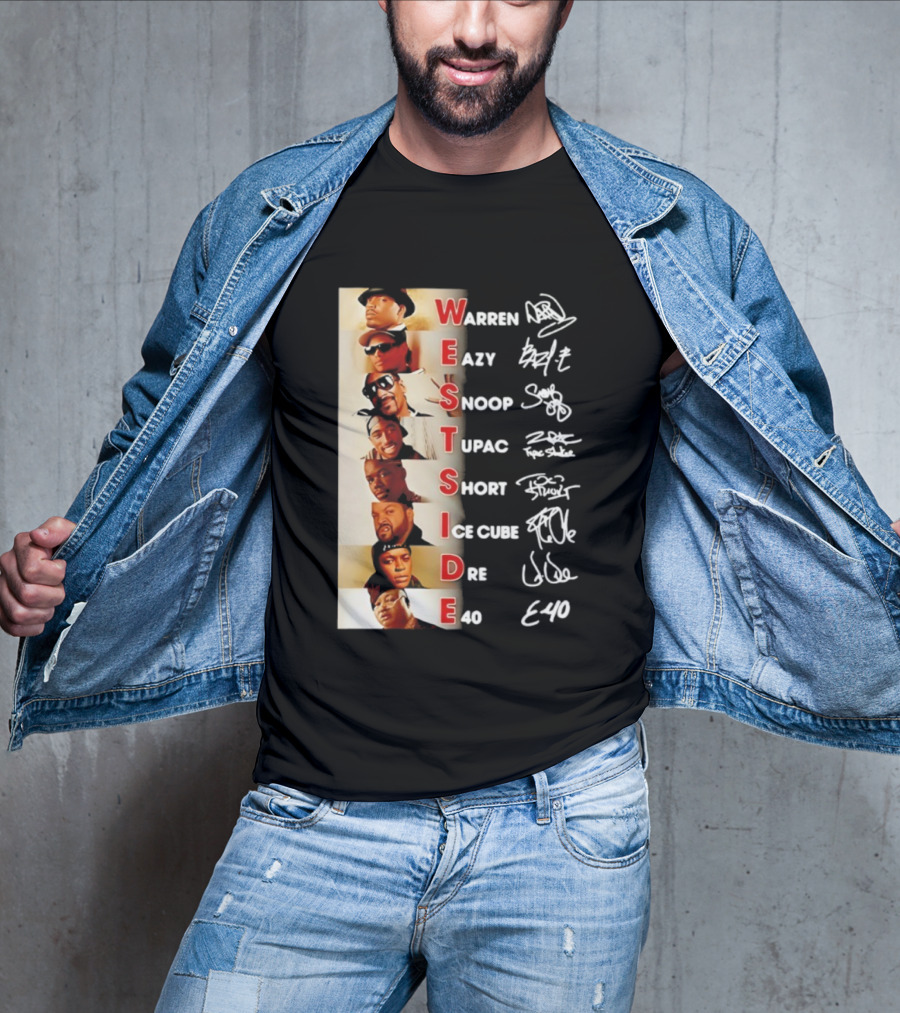 Westside Warren Eazy Snoop Tupac Short Ice Cube Dre E-40 Classic Signature T-Shirt