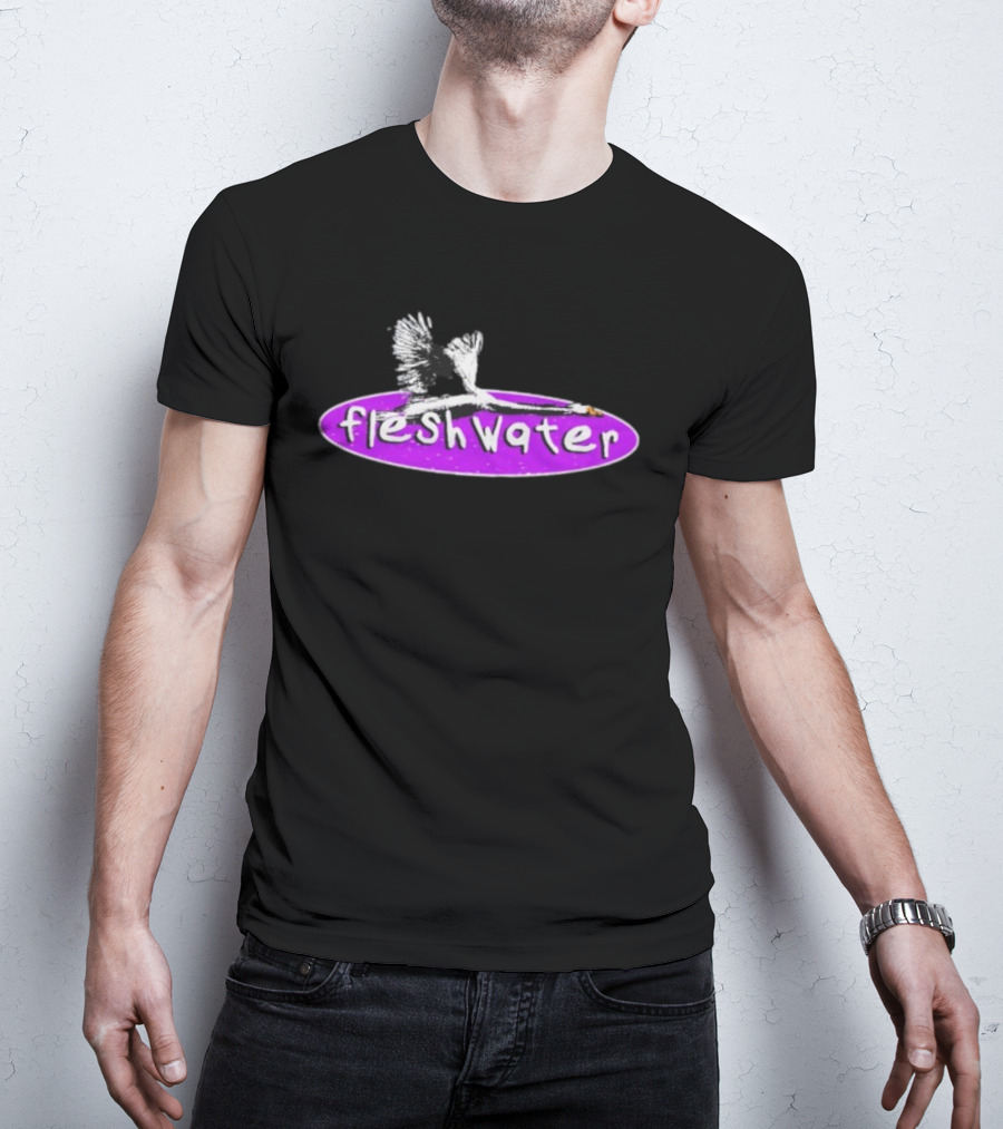 Fleshwater Swan Purple Oval Graphic T-Shirt