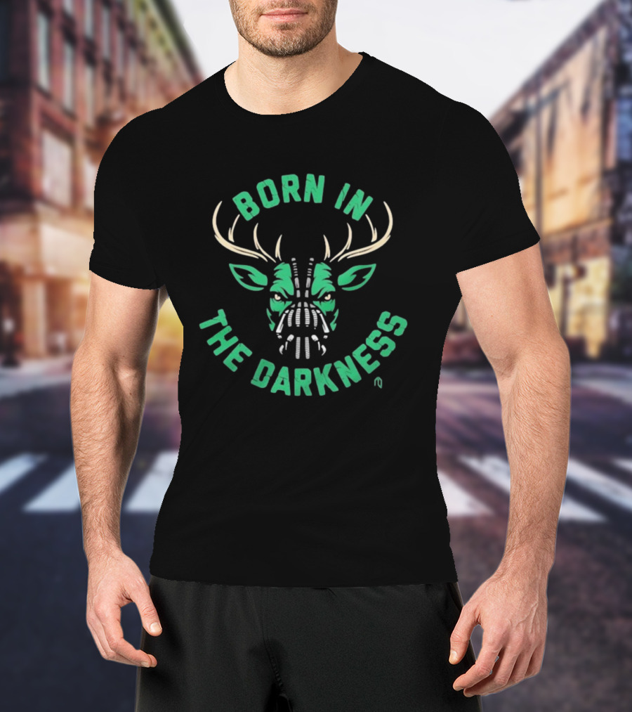 Milwaukee Bucks Born In The Darkness Deer Face Mask T-Shirt