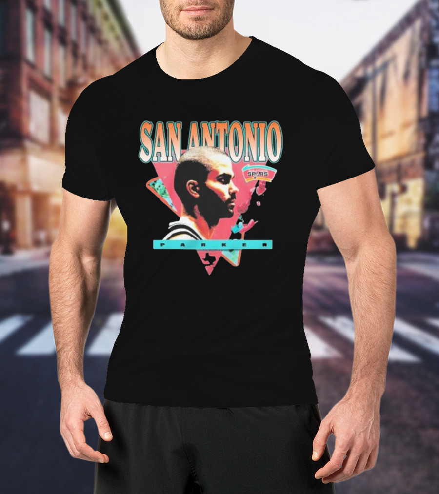 San Antonio Spurs Parker Vintage Basketball Style T-Shirt