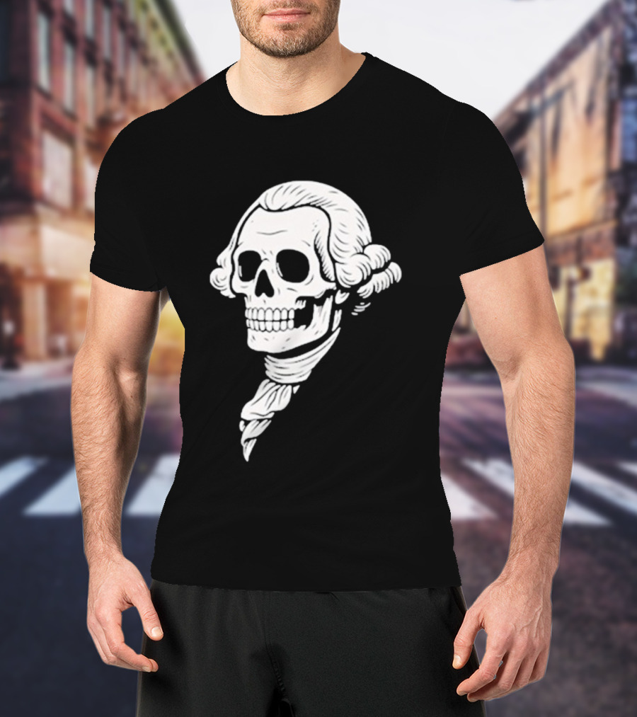 Poor Richard Monogram Skull Wig Icon T-Shirt