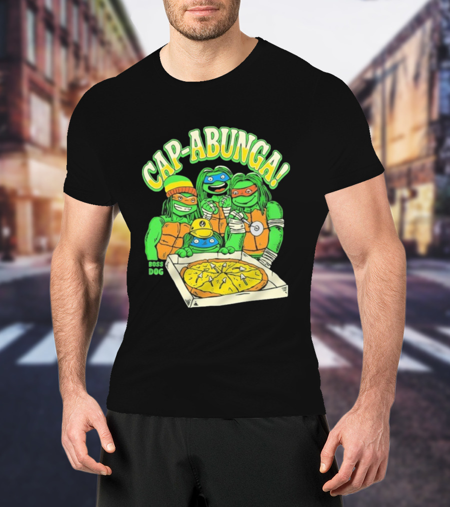 Teenage Mutant Ninja Turtles Cap Abunga Pizza Party Boss Dog T-Shirt
