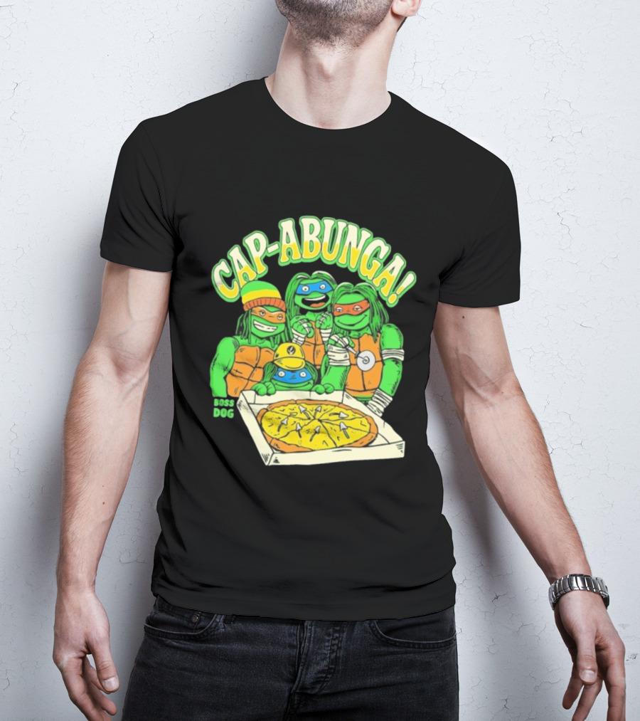 Teenage Mutant Ninja Turtles Cap Abunga Pizza Party Boss Dog T-Shirt