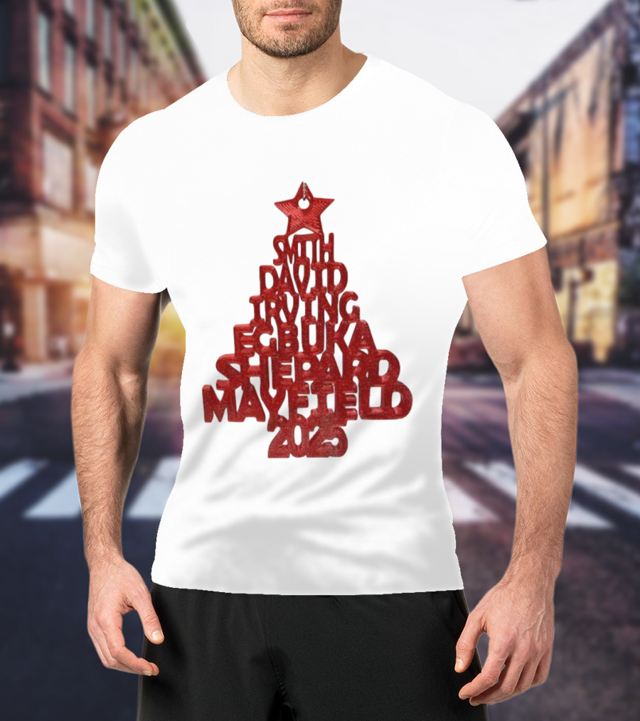 2025 Smith David Irving Egbuka Shepard Mayfield Christmas Tree T-Shirt