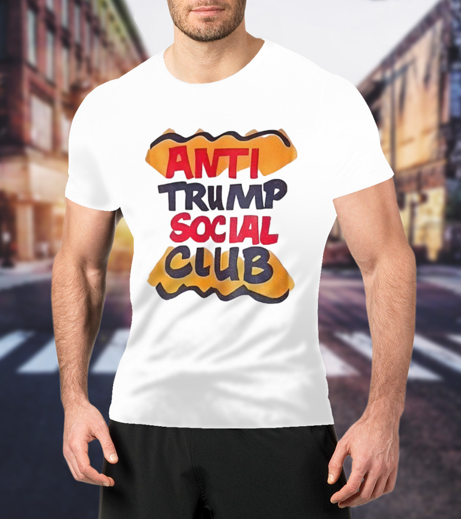 Anti Trump Social Club Parody Typography Political Statement T-Shirt
