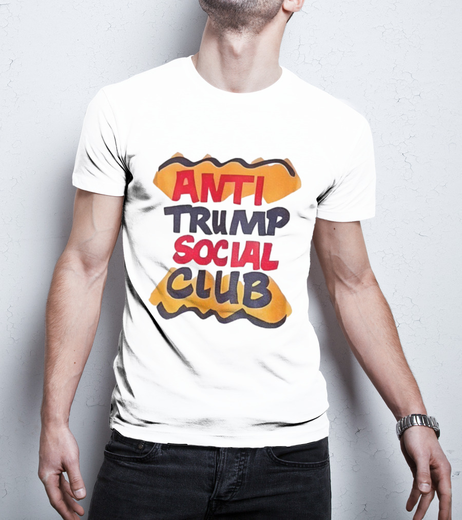 Anti Trump Social Club Parody Typography Political Statement T-Shirt