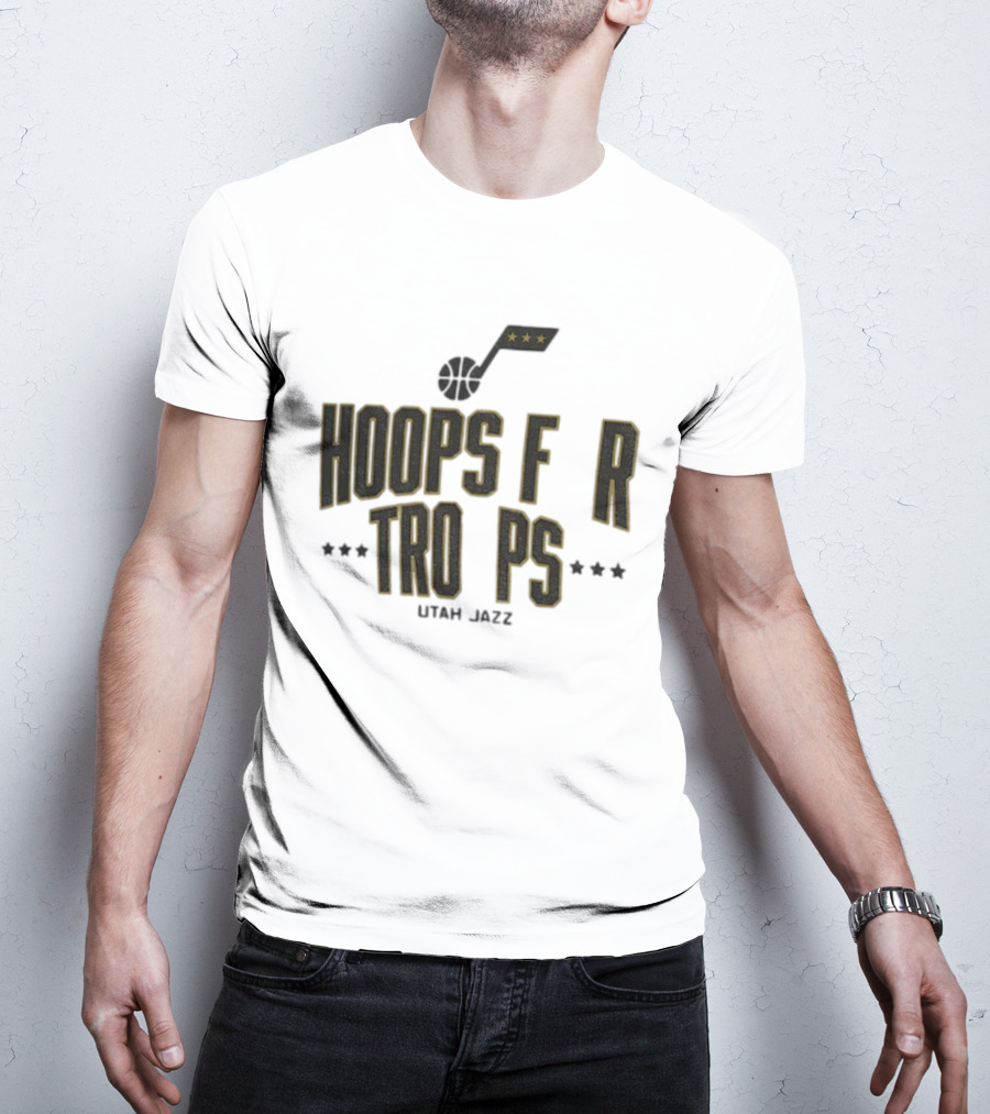 Utah Jazz NBA Basketball Hoops For Troops T-Shirt
