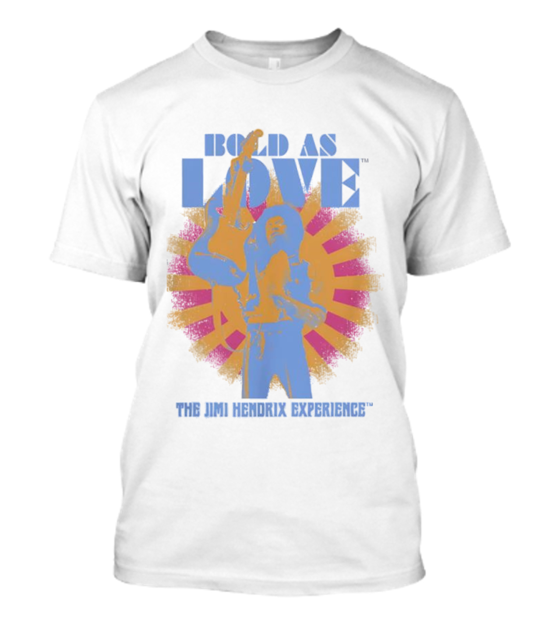 Bold As Love The Jimi Hendrix Experience Psychedelic Sunburst Guitar Art T-Shirt