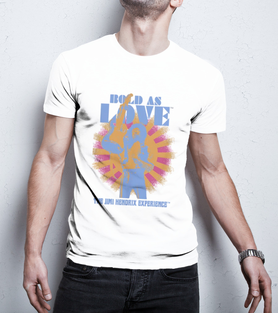Bold As Love The Jimi Hendrix Experience Psychedelic Sunburst Guitar Art T-Shirt