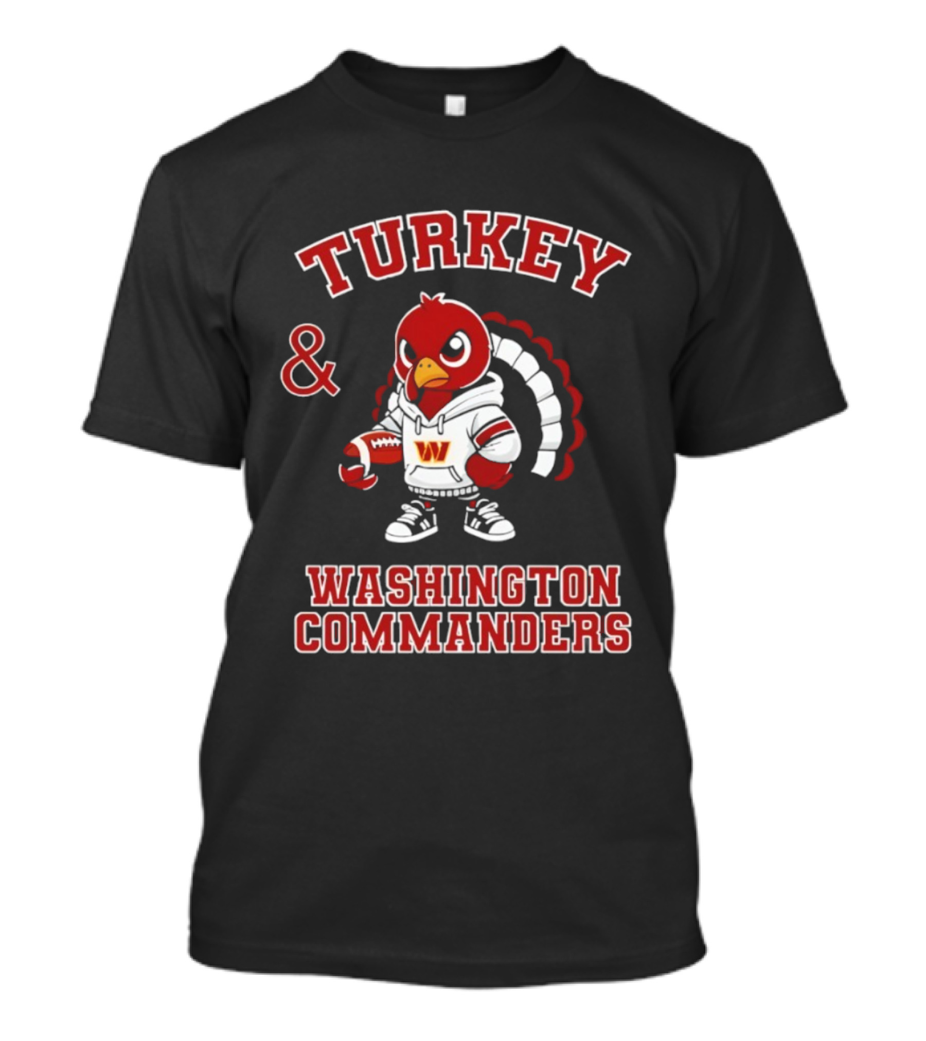 Turkey And Washington Commanders Football Thanksgiving NFL Fan Apparel T-Shirt