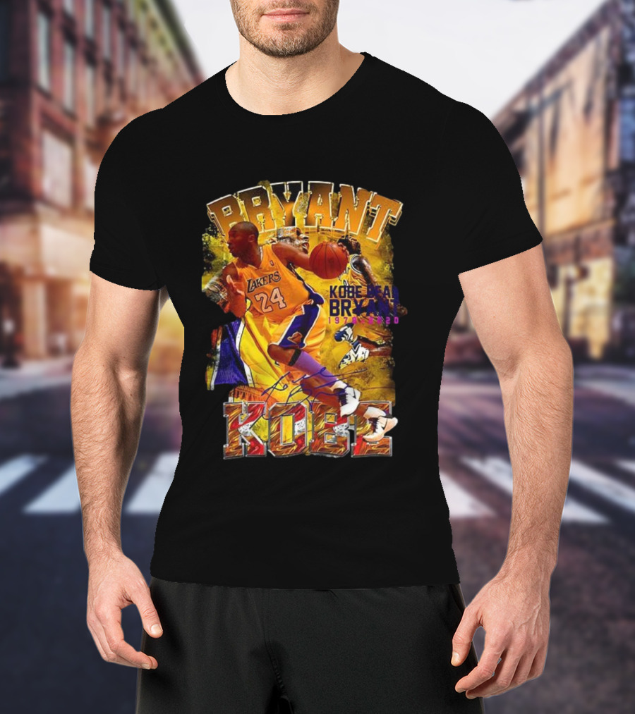 Kobe Bryant Lakers 24 Signature Basketball Legend 1978 2020 Tribute T-Shirt