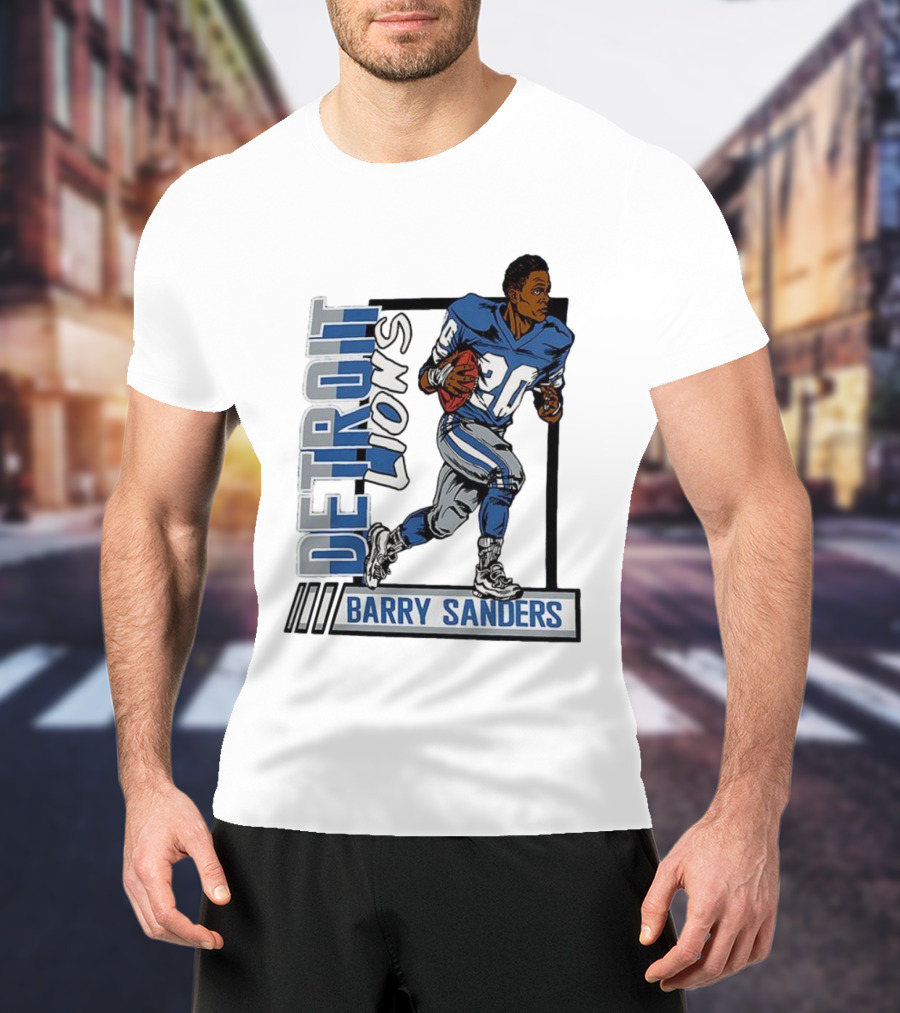 Barry Sanders Detroit Lions 20 Football Caricature T-Shirt