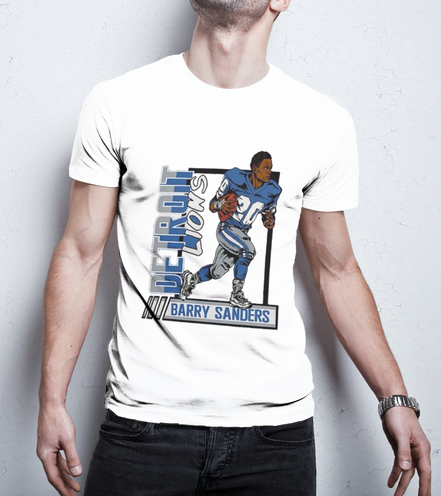 Barry Sanders Detroit Lions 20 Football Caricature T-Shirt