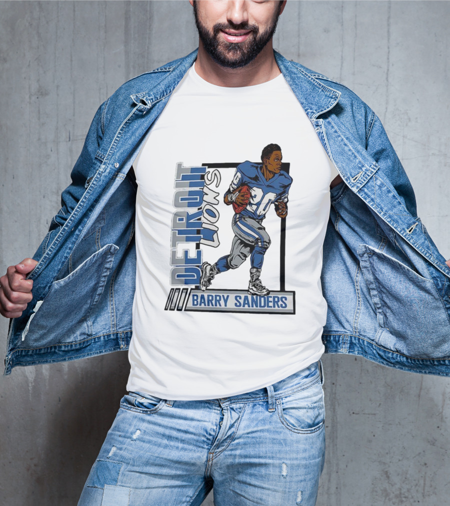 Barry Sanders Detroit Lions 20 Football Caricature T-Shirt