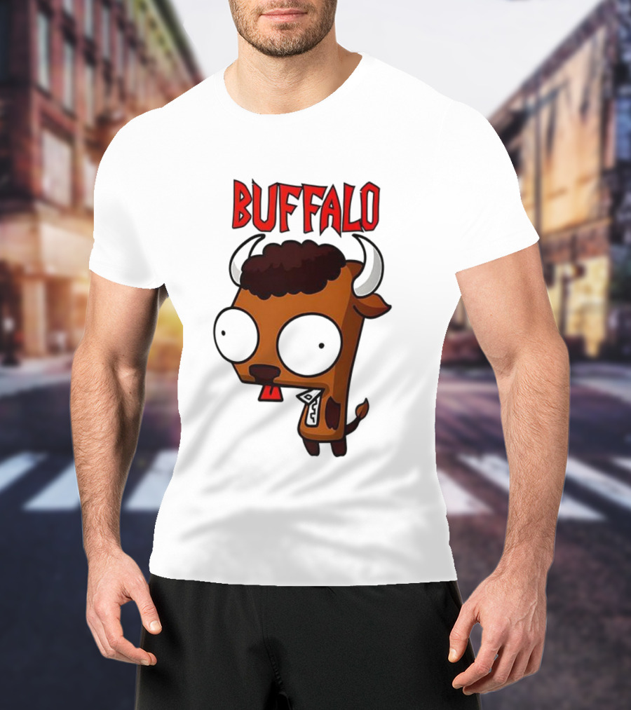 Buffalo Character With Horns And Big Eyes T-Shirt
