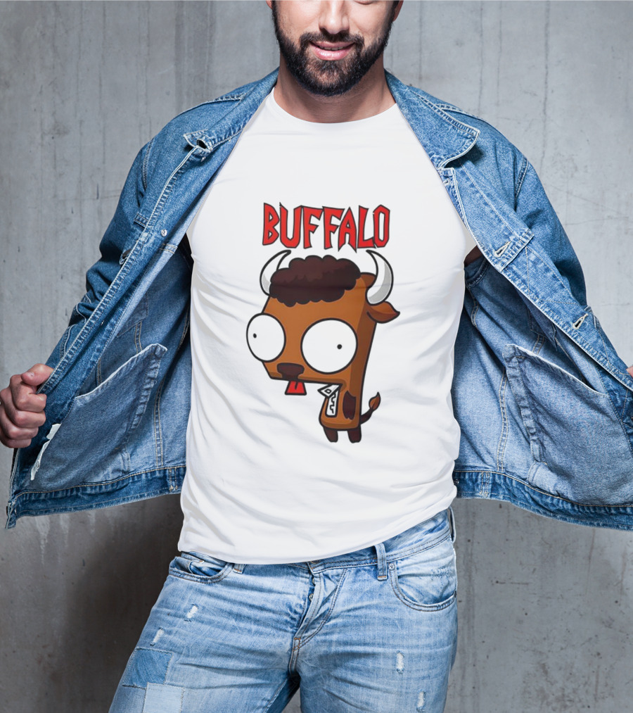 Buffalo Character With Horns And Big Eyes T-Shirt