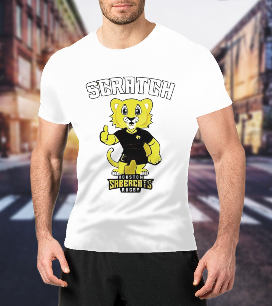 Houston SaberCats Rugby Scratch Mascot T-Shirt