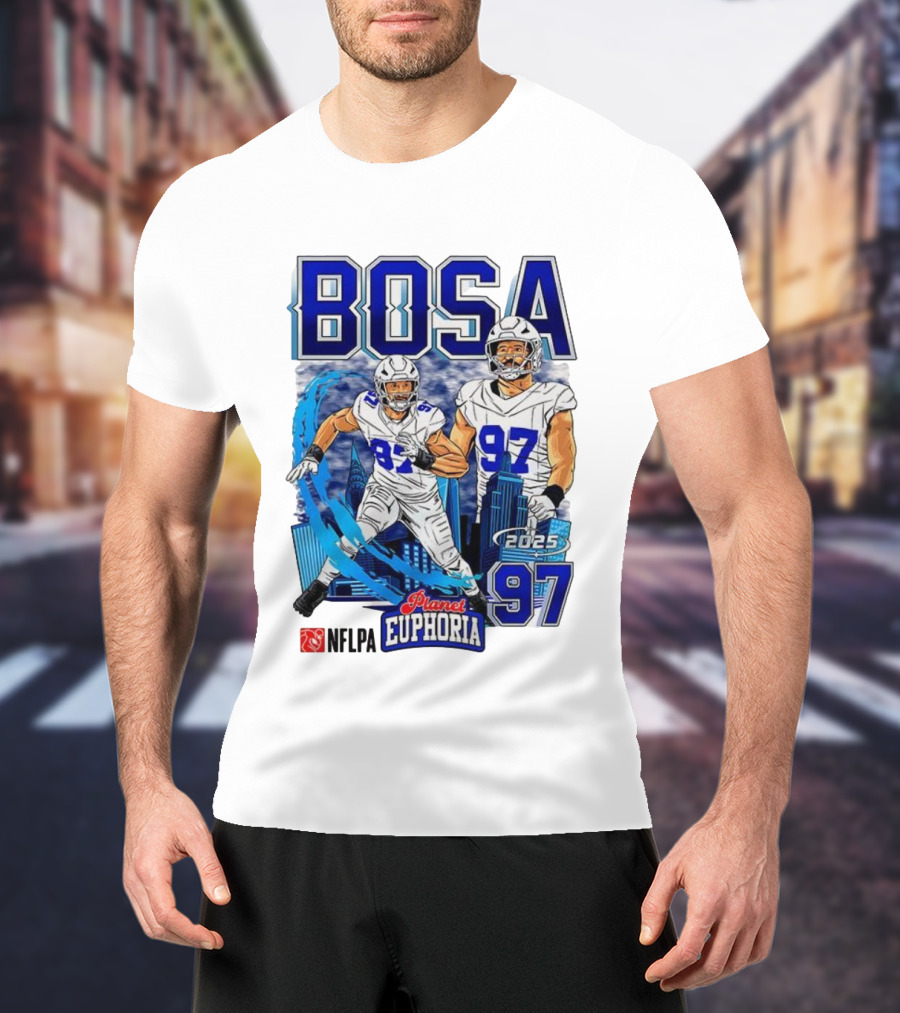 Bosa NFLPA Football 2025 Planet Euphoria Number 97 Skyline T-Shirt