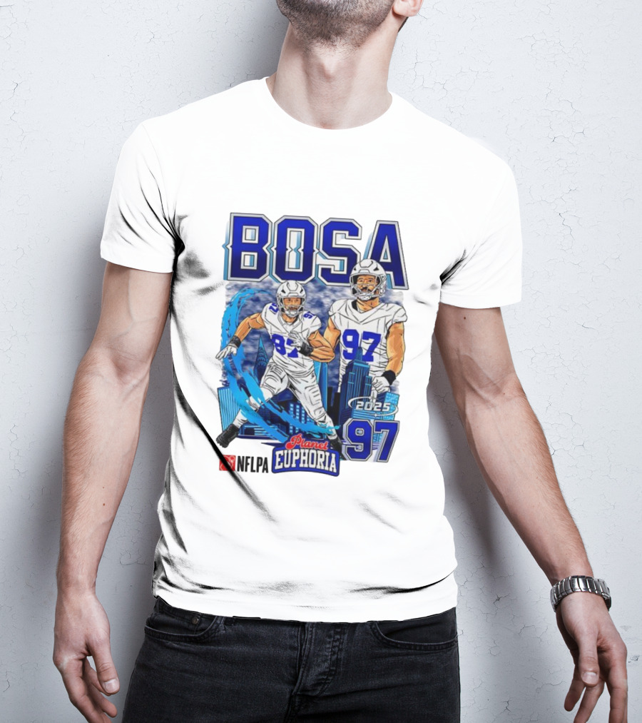Bosa NFLPA Football 2025 Planet Euphoria Number 97 Skyline T-Shirt