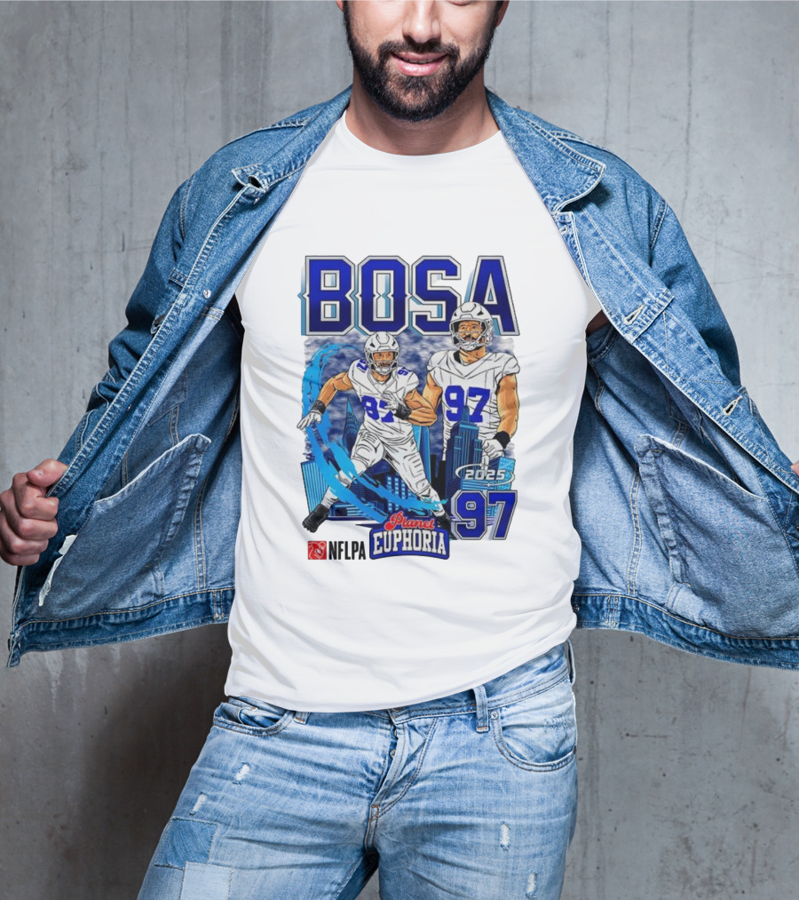 Bosa NFLPA Football 2025 Planet Euphoria Number 97 Skyline T-Shirt