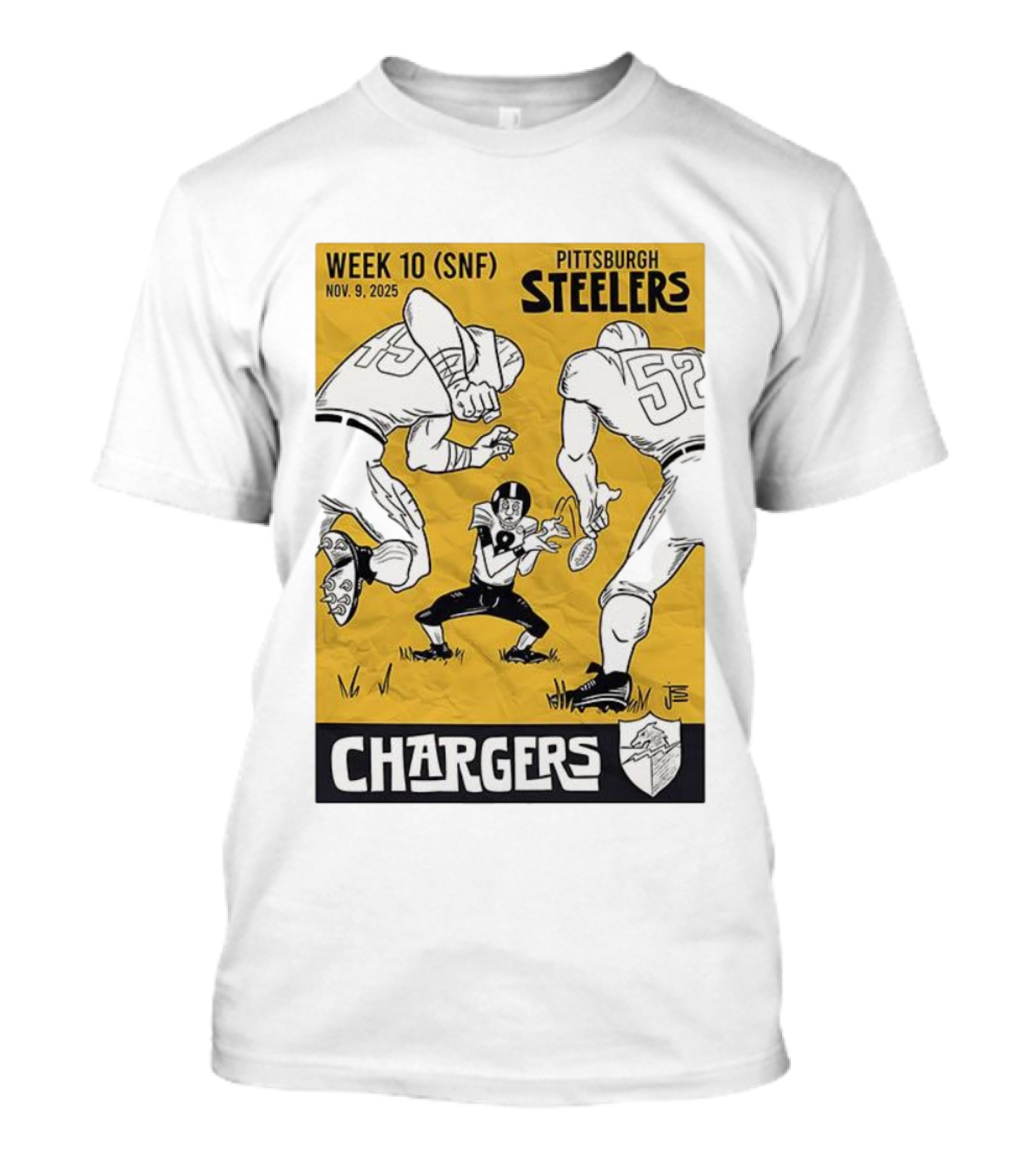 Pittsburgh Steelers Vs Chargers Week 10 SNF Nov 9 2025 Comic T-Shirt