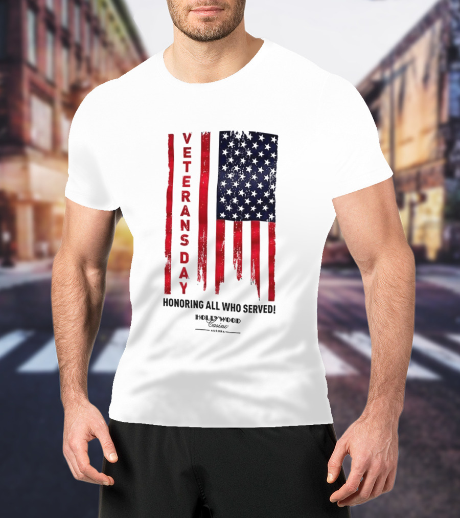 Veterans Day Honoring All Who Served Hollywood Flag Stars And Stripes T-Shirt