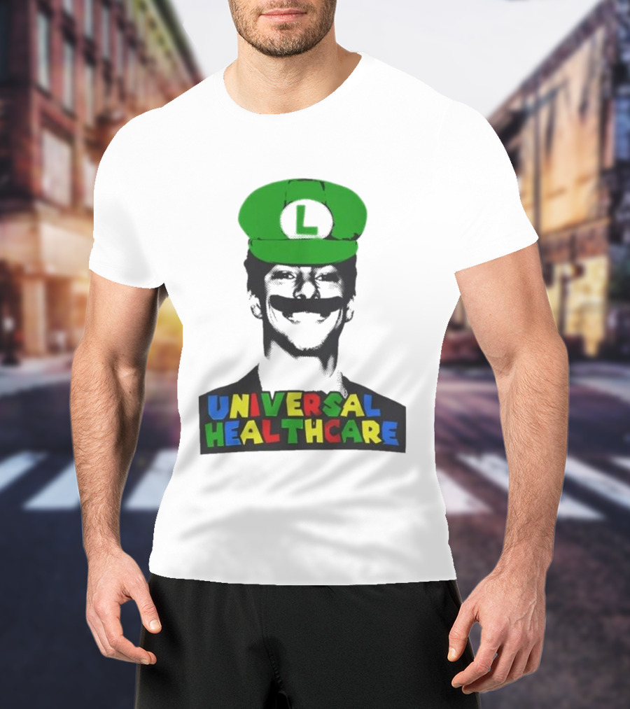 Luigi Mangione Universal Healthcare Mario Bros Green Hat T-Shirt