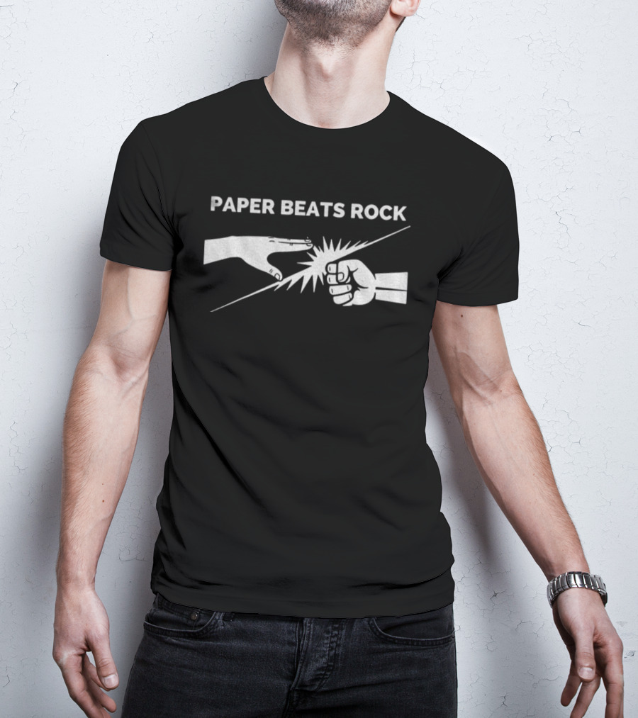 2025 Paper Beats Rock Hand Gesture Symbolism T-Shirt