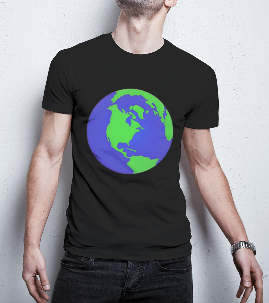 The Office Earth Globe Blue Green Map Design T-Shirt