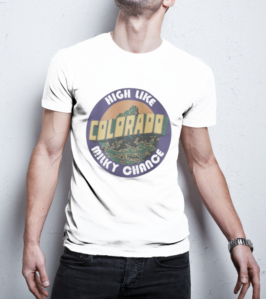 High Like Colorado Milky Chance Circular Mountain Design T-Shirt
