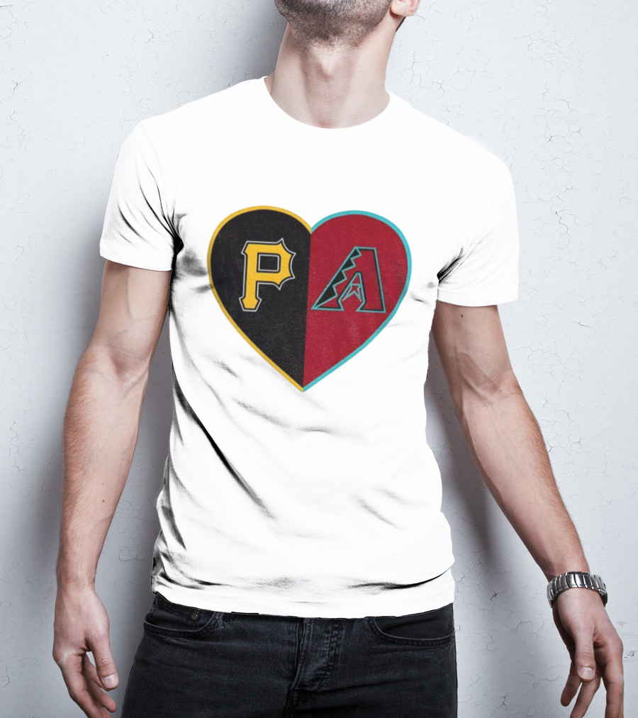 Pittsburgh Pirates Arizona Diamondbacks Split Heart Personalized T-Shirt