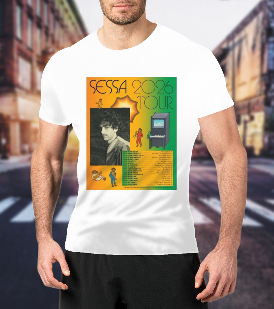 Sessa 2026 Tour USA & Canada Dates Featuring San Diego New York Montreal Chicago T-Shirt