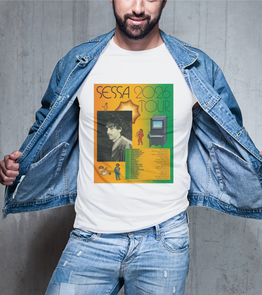 Sessa 2026 Tour USA & Canada Dates Featuring San Diego New York Montreal Chicago T-Shirt
