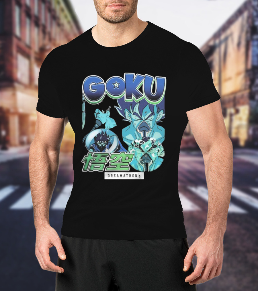 Goku Dreamathon Dragon Ball Blue Aura Kamehameha Burst T-Shirt