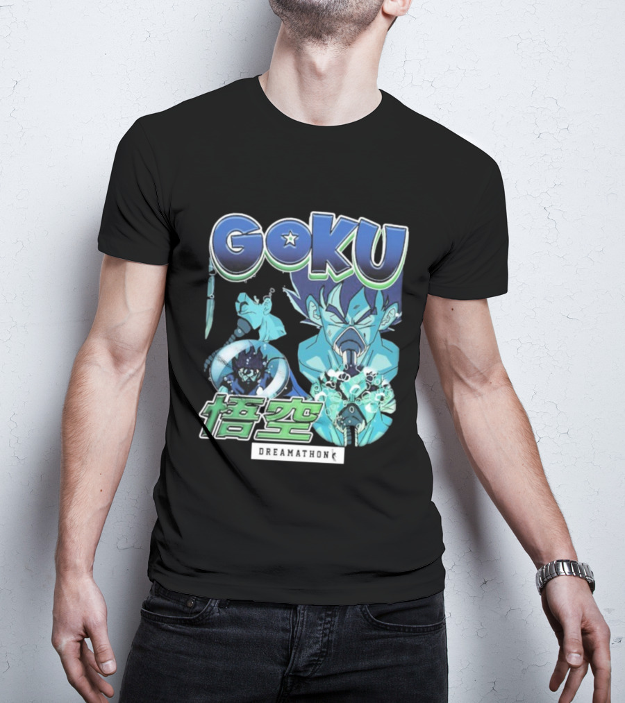 Goku Dreamathon Dragon Ball Blue Aura Kamehameha Burst T-Shirt