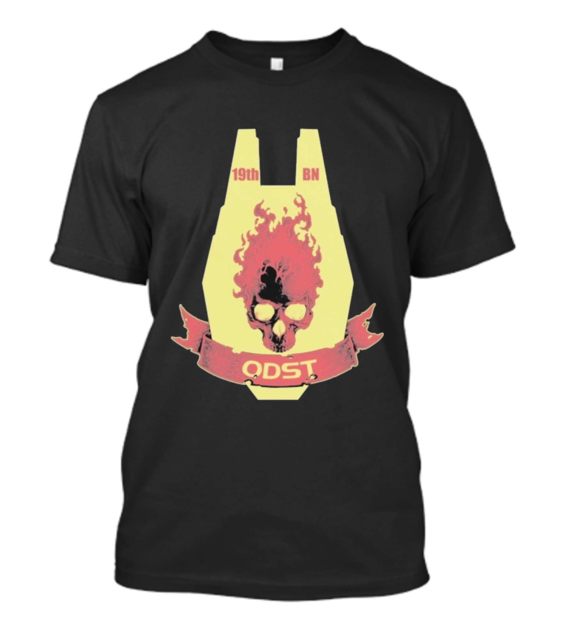 19th BN ODST Flaming Skull Emblem T-Shirt