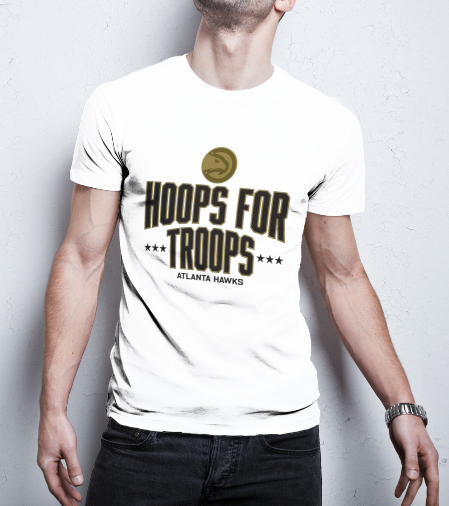 Atlanta Hawks Hoops For Troops Basketball Tribute T-Shirt