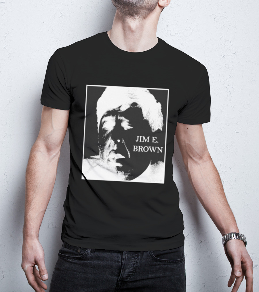 Jim E. Brown Face Monochrome High Contrast T-Shirt