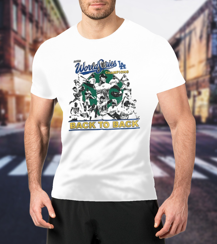 ```Los Angeles Dodgers MLB World Series Champions Back To Back 1955 2025 Vintage``` T-Shirt