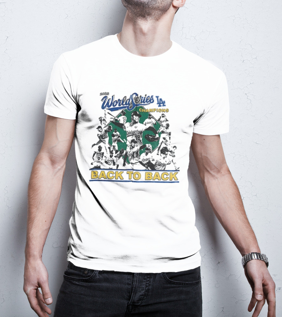```Los Angeles Dodgers MLB World Series Champions Back To Back 1955 2025 Vintage``` T-Shirt