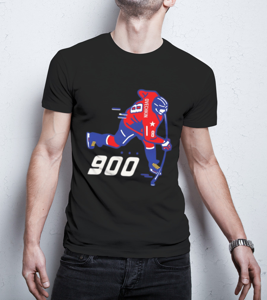 Alex Ovechkin 900 Washington Capitals NHL Hockey Player Milestone Achievement T-Shirt