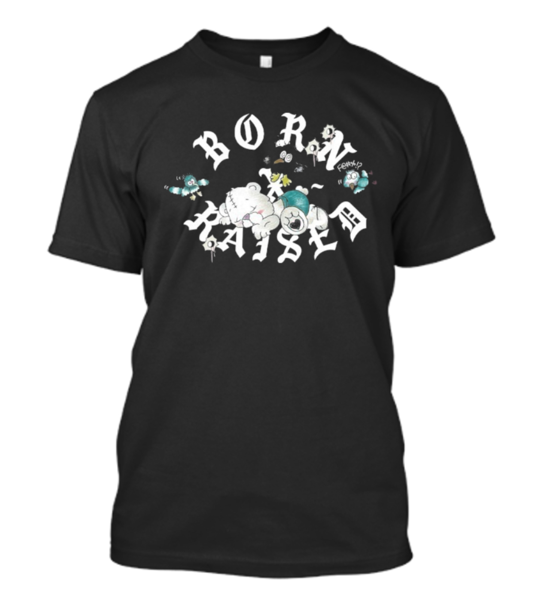 Born X Raised Vargas Rocker Cloudy Sky Letters And Birds T-Shirt